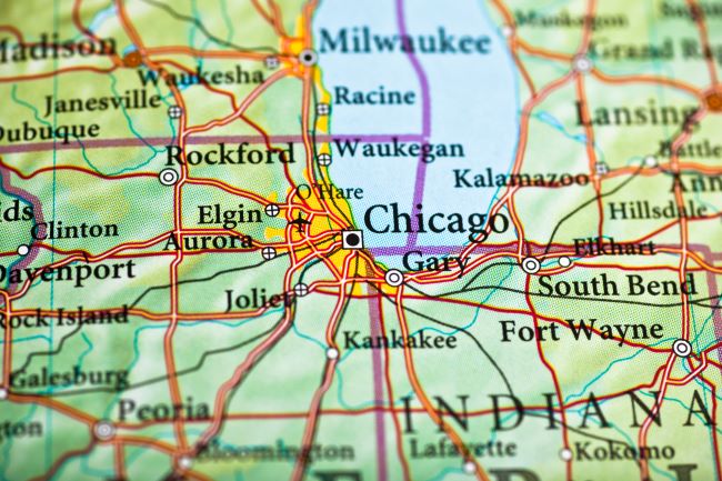 map of chicago and surrounding areas